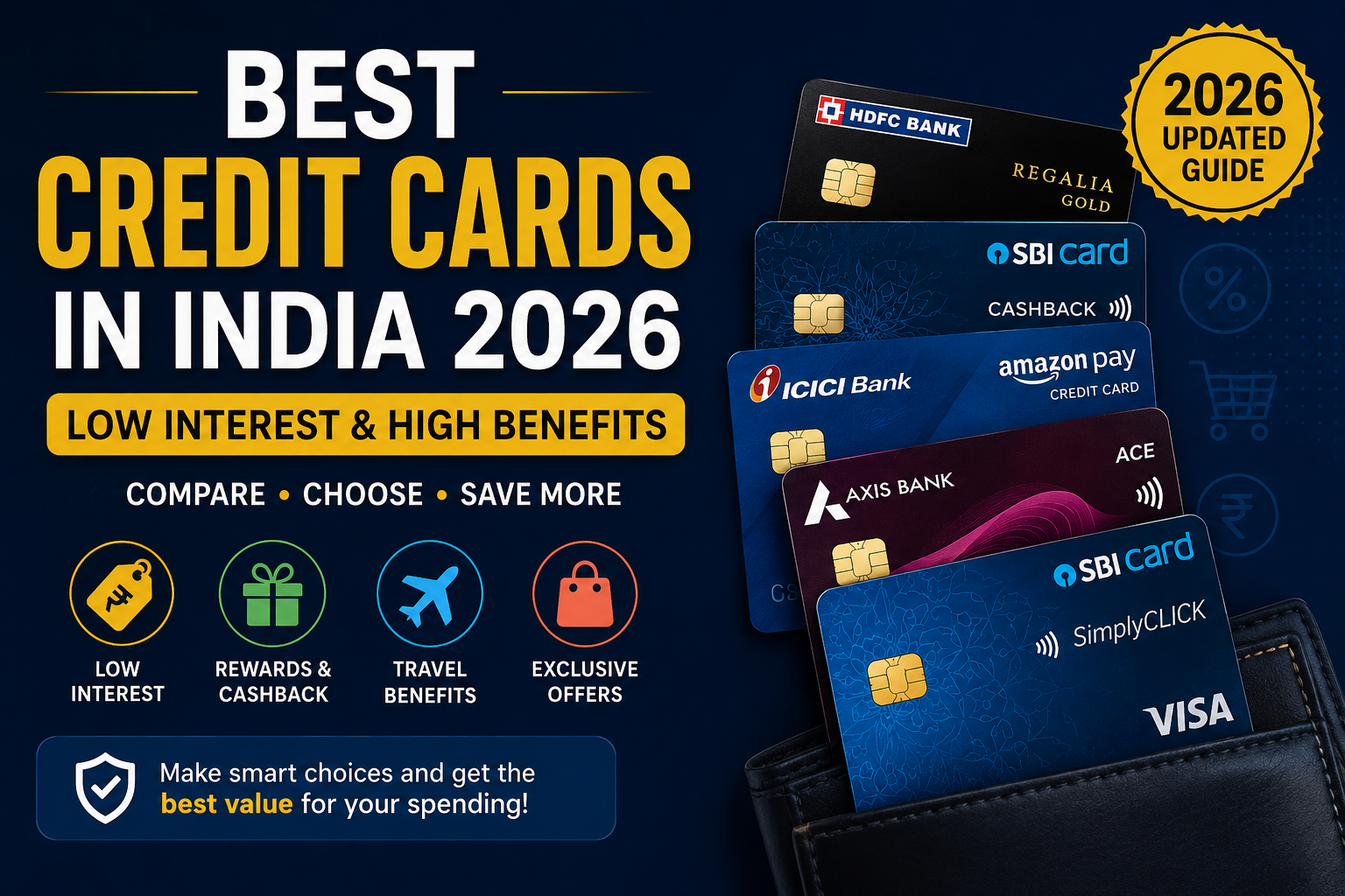 Best Credit Cards in India 2026 – Low Interest & High Benefits 